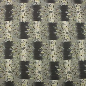 HIGHLAND HC MONOGRAMM WEIHNACHTSSTERN SCHIEFERGRAU GROSSE BLUMEN STOFF VON YARD 54"W - Bild 1 von 10