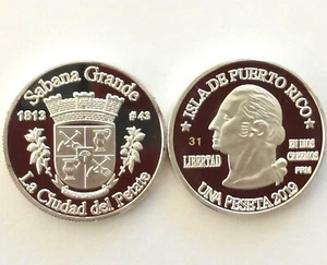 Peseta Sabana Grande 2019 Serie Pueblos Puerto Rico Plata Boricua Silver Quarter - Bild 1 von 12