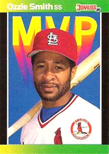 1989 Donruss Bonus MVP's #BC14 Period After Inc 1 Asterisk Ozzie Smith St. Louis