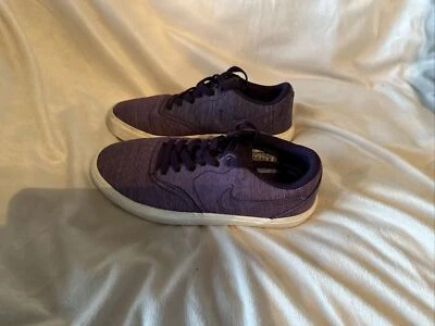 RARO tênis de skate Nike SB Check Solarsoft feminino tamanho 7 lona roxo Swoosh - Imagem 1 de 4