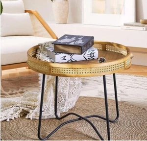✨TIMBERMAVEN Rattan Wicker Round End Table ✨ - Picture 1 of 6