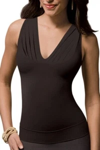 NWT Spanx On Top In Control Draped V Sleeveless STYLE 972 Black Size SM Sexy - Picture 1 of 11