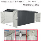 20'x10'ft Heavy Duty Car Garage Galvani Steel Storage Outdoor Prefab Shed Metal