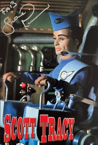 Hand signed white card of SHANE RIMMER, SCOTT TRACY, TV autograph