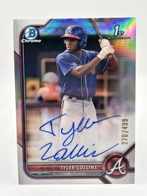 Tyler Collins 1st 2022 Bowman Chrome Prospect Auto Refractor /499 #CPA-TCS Auto - Image 1 of 2