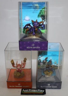 Lot of 3 Skylanders Eon's Elite Figures w/ Cases Chop Chop, Spyro, Trigger Happy - Image 1 of 4