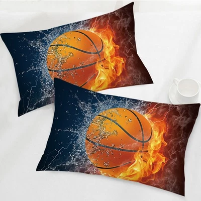 Basketball Throw Pillow Case Cover for Boys Room, Sports Themed Pillowcase Decor - Image 1 of 4
