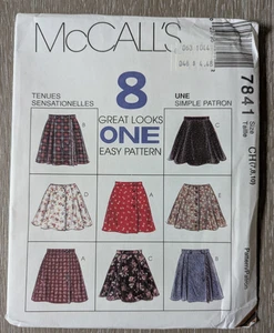 Falda acampanada McCall's 7841 niñas adolescentes 8 looks niño 7 8 10 SIN CORTAR vintage 1995 - Imagen 1 de 2