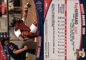 Ray Serrano 2008 Grandstand Mississippi Braves RC Card Mississippi Braves - Picture 1 of 1