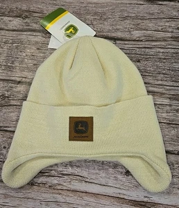 Gorro John Deere color crema con cubierta para orejas nuevo con etiquetas OSFM (03) - Imagen 1 de 4