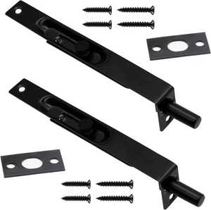 2Pcs 6 Inch French Door Lock Stainless Steel Flush 6" (Style A), Black  - Picture 1 of 7