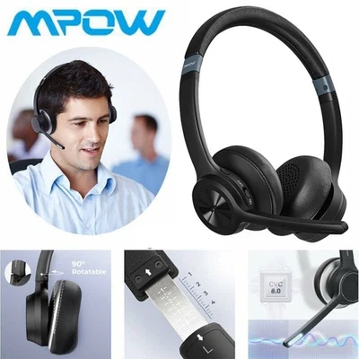 Mpow Bluetooth Headphones Wireless Hi-Fi Stereo Headset On Ear Mic For PC Travel - Image 1 of 4