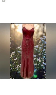 Brown/Burgundy Beaded Goth Fairy Y2K/90s  Sue Wong Formal Prom Dress - Image 1 of 4