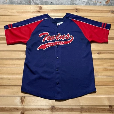 Vintage 90s Minnesota Twins MLB Full Button Baseball Jersey Youth - Size 14/16 - Image 1 of 4