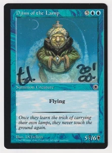 Miscut Signed Djinn of the Lamp HP Portal Artist DiTerlizzi Dated 2000 MTG Magic - Picture 1 of 2