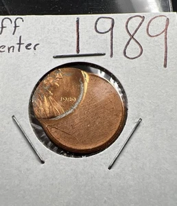1989 1c Lincoln Memorial Cent Penny 70% Off Center CH BU UNC SKU#AH - Picture 1 of 6