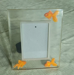 Acrylic Gold Fish Sonoma Standing Picture Frame Photo 3 1/2" x 5" NEW - Picture 1 of 4