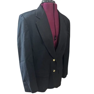 Blazer PENDLETON de lana virgen de un solo pecho 2 botones dorados negro para mujer usado en excelente estado 10 - Imagen 1 de 7