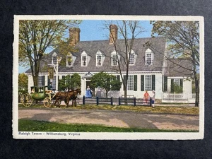 Alte Postkarte Raleigh Taverne, Williamsburg, Virginia unbesendet aufgeteilte Rückseite - Bild 1 von 2