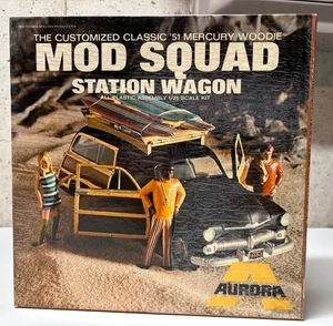 π1969 RARE! 1951 Mercury Woodie Mod Squad Station Wagon AURORA 1/25 Sealed Kit - Picture 1 of 6