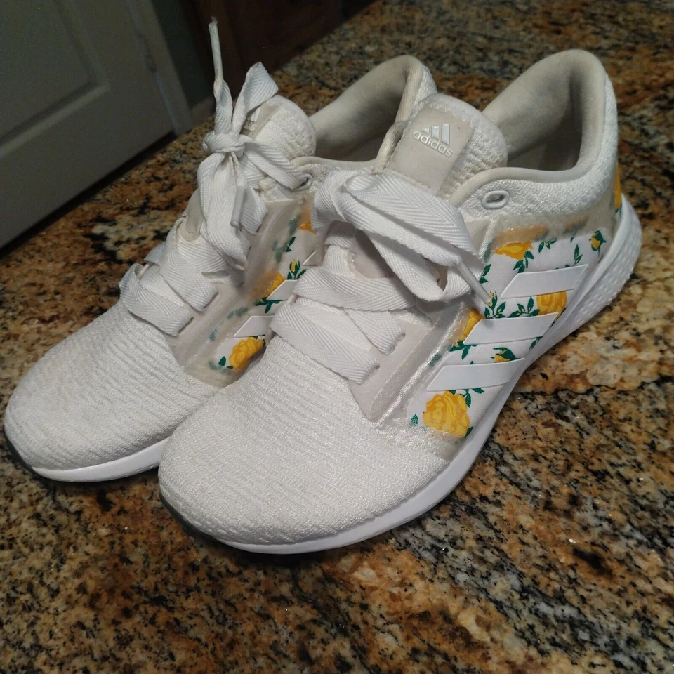 Rare Adidas Edge Lux 4 Floral White/Gold/Yellow Running Shoes FW9267 Womens US 6 - Image 1 of 4