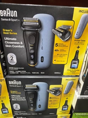 BRAUN Series 9 Sport + 9350CC Wet & Dry Clean & Charge Station & Power Case - Image 1 of 4