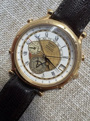 ВИНТАЖНЫЙ ВЕЧНЫЙ КАЛЕНДАРЬ SEIKO AGE OF DISCOVERY 6M13-0019 с наклейками - Изображение 1 из 4