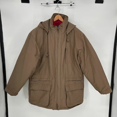 Vintage J Crew Jacket Mens Large Brown 3 In 1 Hooded Insulated Winter Oarsman - Image 1 of 4