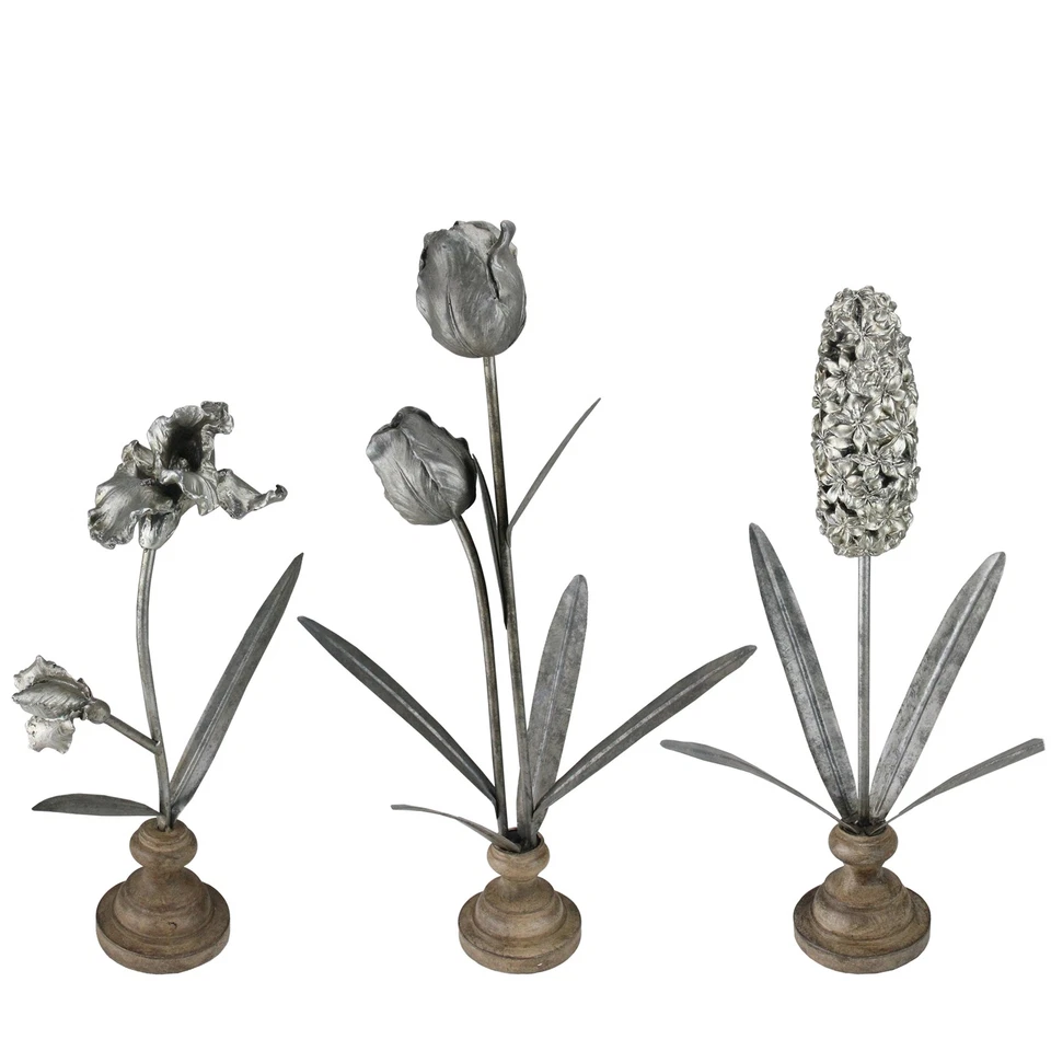 Melrose 3 Country Rustic Distressed Finished Floral Tabletop Decors 22.5� - Image 1 of 1