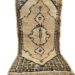 Vintage Moroccan Azilal Rug Handmade Boujad Area Brown Carpet Berber Tribal Wool