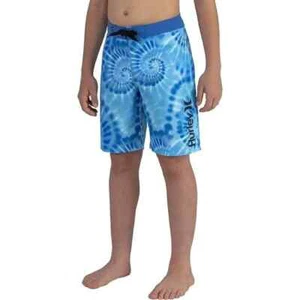 HURLEY BOYS TIE DYE BOARD SHORTS BLUE SIZE 20 10" INSEAM NWT - Picture 1 of 4