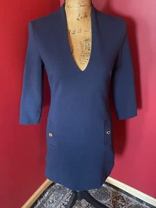 Lily Pulitzer Charlena Navy Blue V Neck Knit Dress Women’s Size Small - Picture 1 of 5