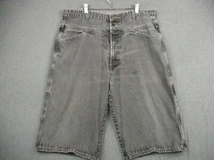 Marithe Francois Girbaud Jean Shorts Denim 38 Black Wide Leg - Picture 1 of 13