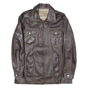 DIESEL Womens Jacket Brown Leather M - Picture 1 of 6