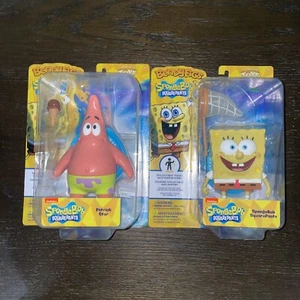 NUEVO Lote de Pantalones Cuadrados Bob Esponja y Patricio BendyFigs The Noble Collection - Imagen 1 de 5