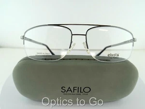 Safilo Elasta E 7246(6LB) GREY 58-17-150 STAINLESS STEEL XL Eyeglass Frames - Picture 1 of 9