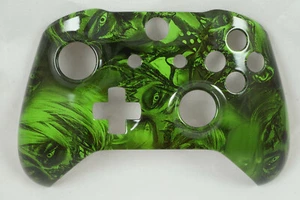 Grüner menschlicher Schädel Frontschale für Xbox One S Controller Modell 1708 - Bild 1 von 3