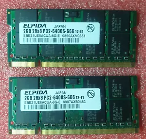4GB Variuos Brands Samsung micron DDR2 PC2-6400s 800MHz Laptop Memory 2x2GB - Picture 1 of 1