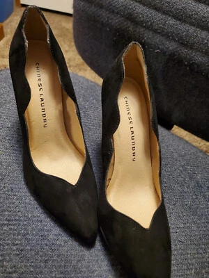 Chinese Laundry Z Starstruck Negro Gamuza 4" Tacones Punta Nuevos Otros Talla 8 M Foto 1 de 4