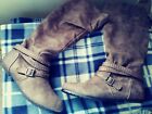 So Kohl's size 7 Medium Brown faux suede Calf High Boots Flat Heel