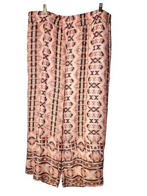 NWT New Directions Aztec Dream Design Wide Elastic Waist Lined Palazzo Pant 3X - Image 1 of 4