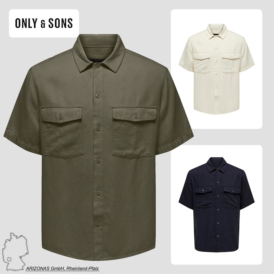 Camicia uomo manica corta con bottoni tasche petto vestibilità regolare - Immagine 1 di 1