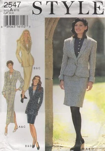 Style Sewing Pattern 2547 Jacket & Skirt Suit Shawl Collar Size 6 - 16 Uncut Vtg - Picture 1 of 12