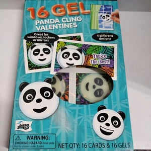 Panda Valentine Gel Window Card Clings 16 Count - Picture 1 of 8
