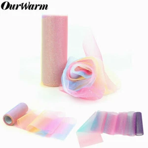 Tulle Tutu Netting Wedding 10Yard Decor Rainbow Glitter Fabric Craft Roll Soft X - Picture 1 of 13