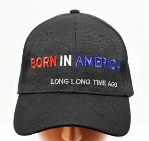 Mütze/Mütze "Born In America" bestickt "schwarz" *kostenloser Versand* - Bild 1 von 3