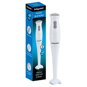 INFAPOWER HAND BLENDER WITH STAINLESS STEEL SHAFT & BLADES | 400W - WHITE – X103 - Picture 1 of 3
