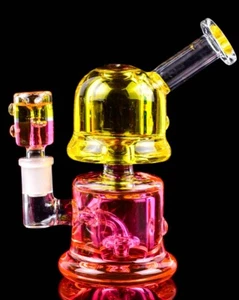 Thick Double Chamber Glycerin Bong Freeze Pipe Glass Water Pipe Pink Bong *USA* - Picture 1 of 3