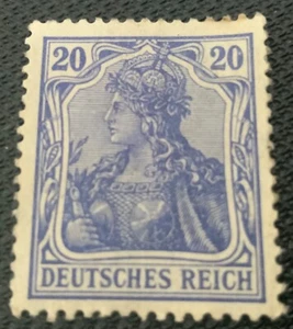 German Empire 1872/1918 20mark Blue Not issued with glue - Picture 1 of 1
