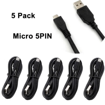 5pcs USB 2.0 A Male to MICRO B Cable Charger Lead for PS4 XBOX Controller - Image 1 of 4